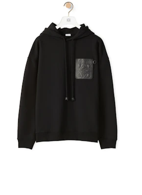 Sudadera con Capucha Holgada de Piel Negra Patchwork LOEWE LOEWE-H526Y25J12 Buy Sudadera con Capucha Holgada de Piel Negra Patchwork LOEWE LOEWE-H526Y25J12