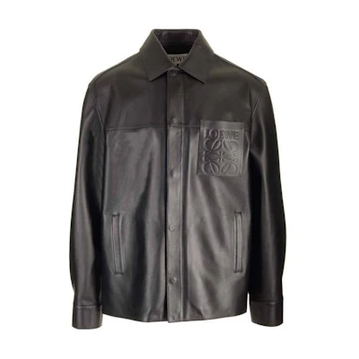 LOEWE Black Long-Sleeve Collared Button-Up Jacket H526Y34L13-1100