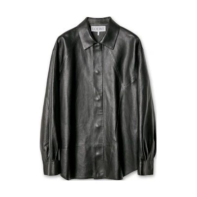 LOEWE Black Slim Fit Solid Square Neck Long Sleeve Jacket H526Y19LA6-1100