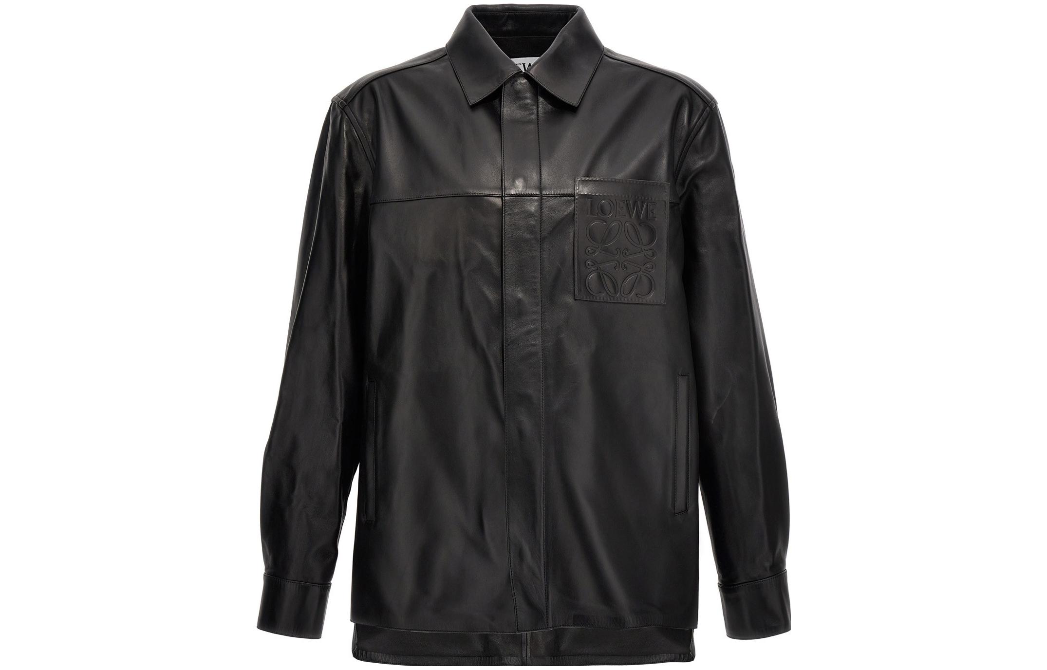 LOEWE Black Solid Color Button-Up Long Sleeve Jacket H526Y31L141100