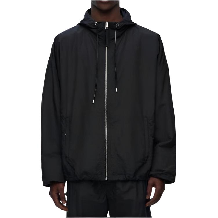 LOEWE Black Solid Color Zip-Up Hoodie Jacket H526Y02W74-1100