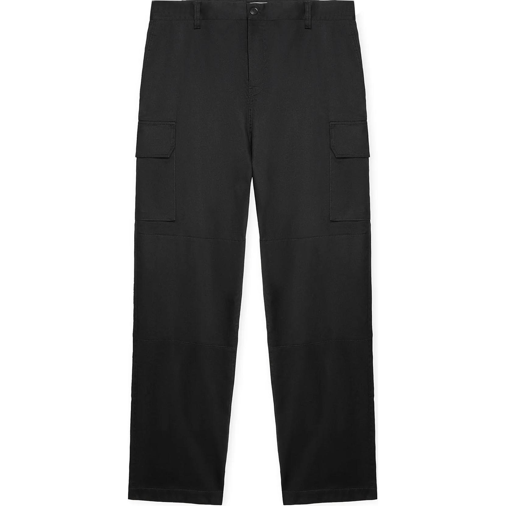 LOEWE Black Straight-Leg Cargo Pants with Logo & Button Pockets for Men. H526Y04WFB-1100
