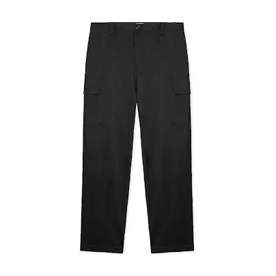 LOEWE Black Straight-Leg Cargo Pants with Logo & Button Pockets for Men. H526Y04WFB-1100