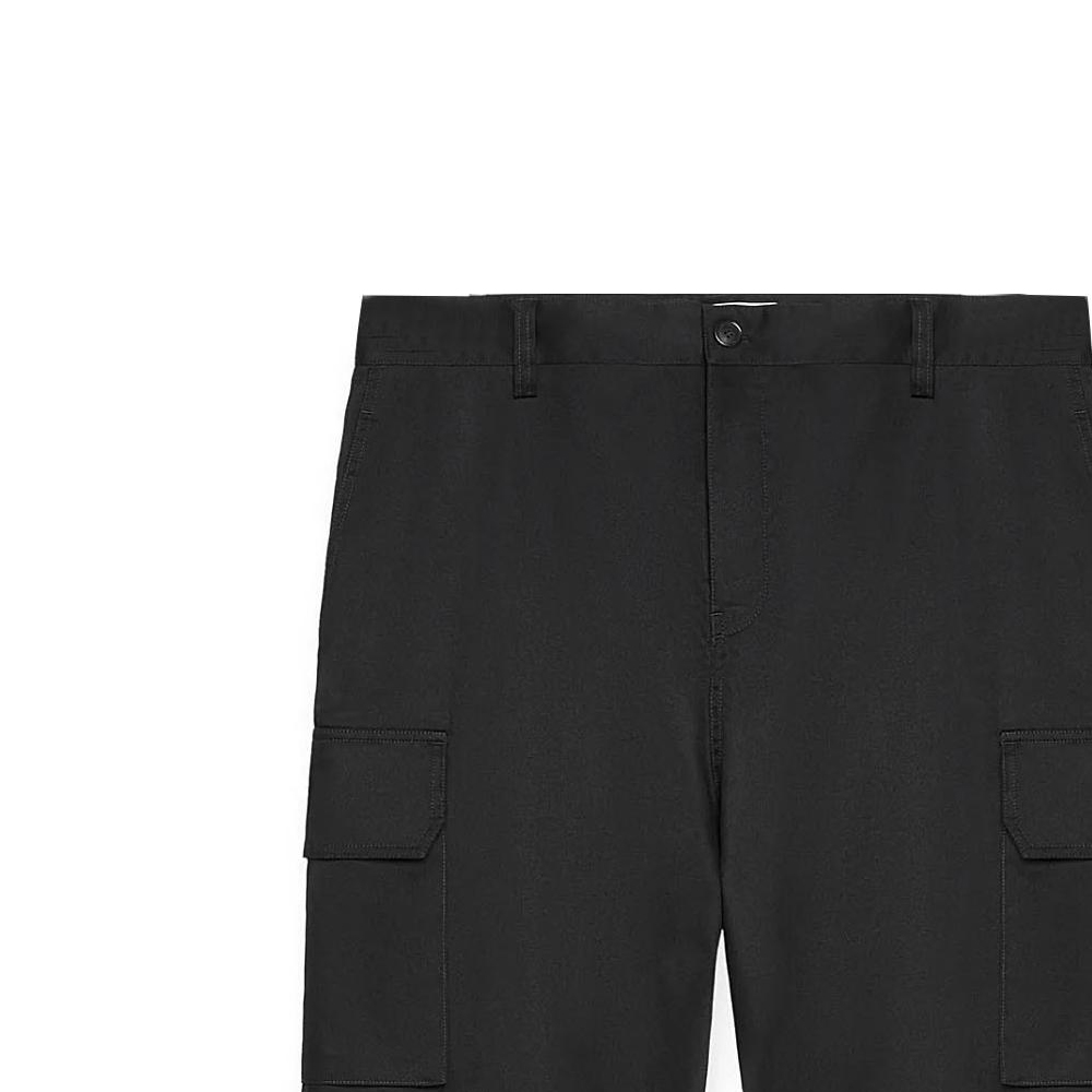 Details for LOEWE Seluar Cargo Kaki Lurus Hitam Lelaki dengan Logo & Poket Butang. H526Y04WFB-1100