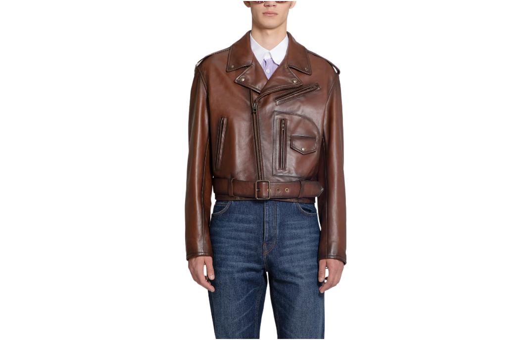 LOEWE Brown Classic Zip-Up Jacket with Collar H526Y19LA9-7665