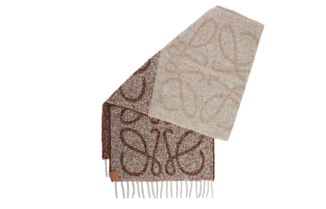 Purchase LOEWE 棕色流苏羊毛围巾 情侣款 男女同款 F811257X79