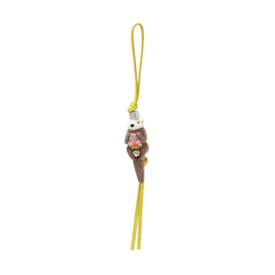 LOEWE Brown Otter Cartoon Keychain Unisex Couples Accessory. CA36232X04