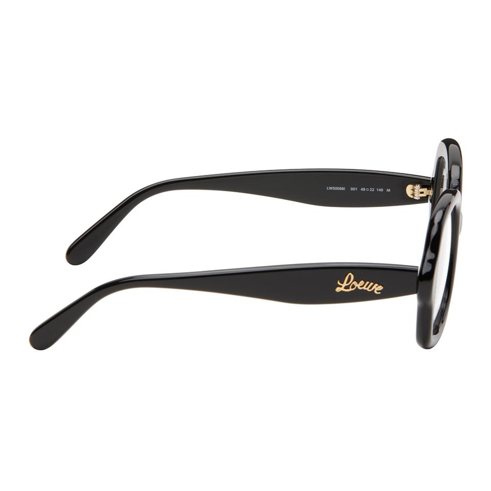 Shop LOEWE 蝴蝶光学眼镜 男女同款 黑色设计师镜框 LW50066IM49001 192337154218