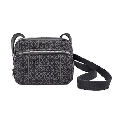 LOEWE Camera Bag in Anagram Jacquard Mini Anthracite/Black