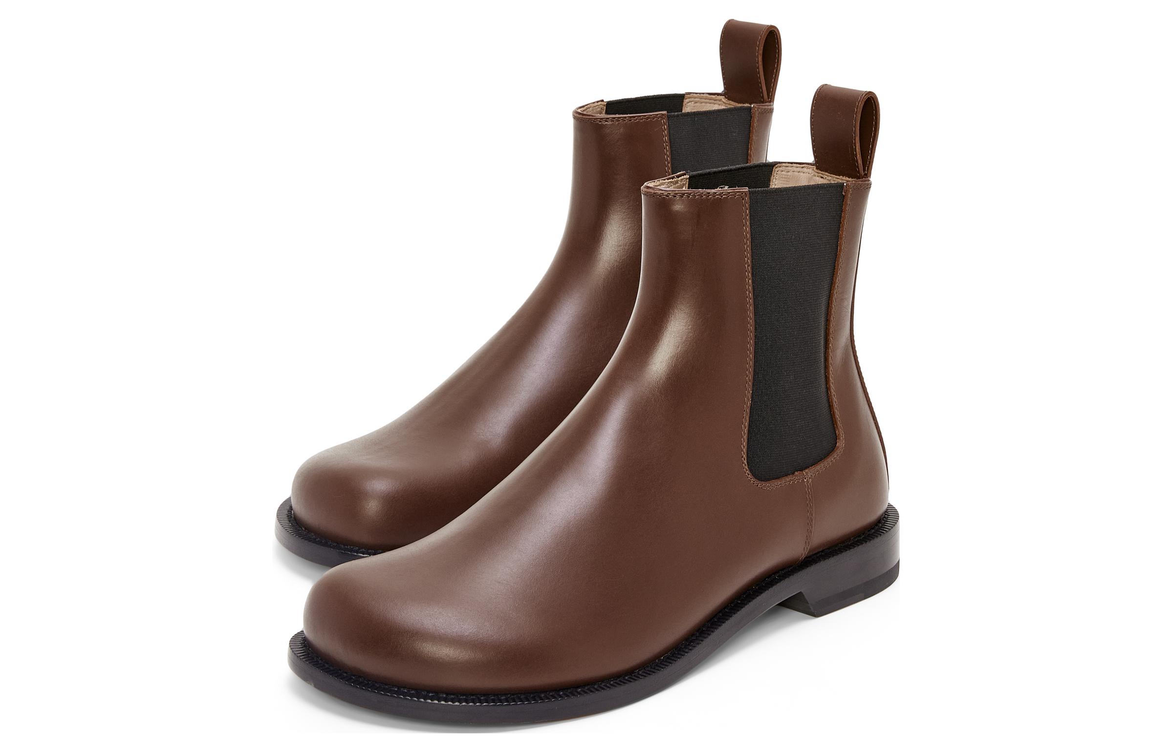 Order LOEWE羅意威 牛皮革 萬用舒適 切爾西靴 男款 棕色