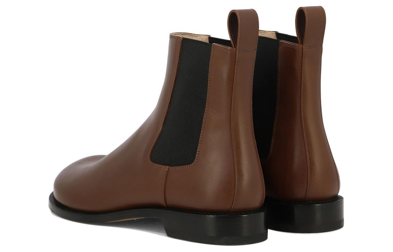 Shop LOEWE羅意威 牛皮革 萬用舒適 切爾西靴 男款 棕色