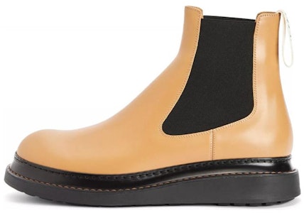 LOEWE 皮革緞帶提環短筒切爾西靴 暖沙色 Buy LOEWE 皮革緞帶提環短筒切爾西靴 暖沙色