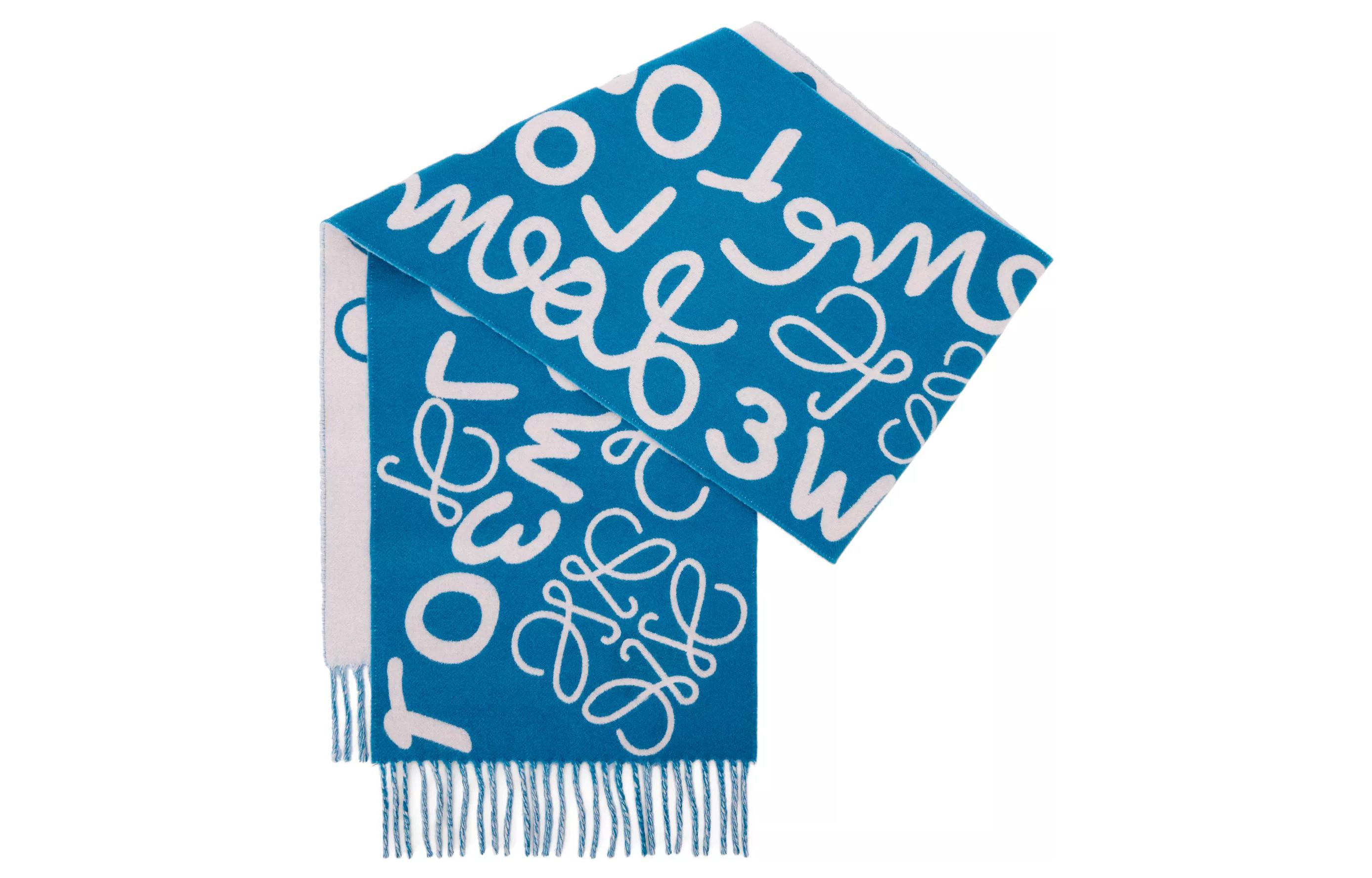 Purchase LOEWE经典标志印花流苏围巾 男女通用羊毛冬季配饰 F000487XDT-7143