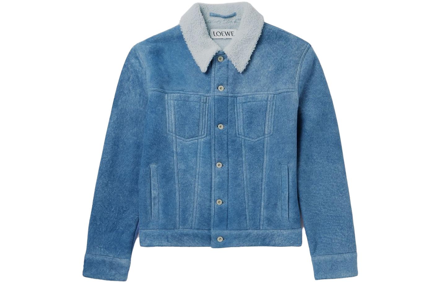 LOEWE Colorblock Button-Up Long Sleeve Jacket Light Blue H526Y19L972018