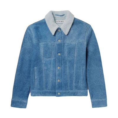 LOEWE Colorblock Button-Up Long Sleeve Jacket Light Blue H526Y19L972018