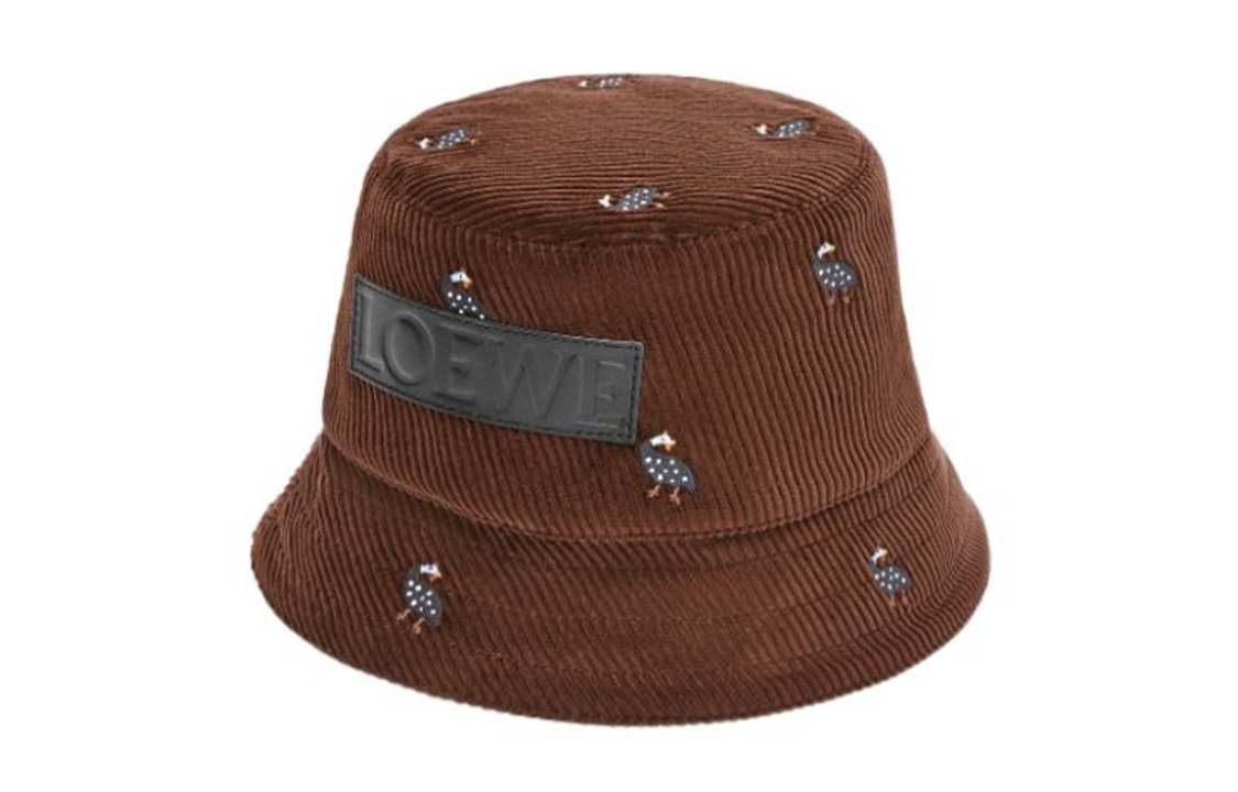 LOEWE Corduroy Bucket Hat Brown Unisex Couple Style Collaboration Edition K820HB1X79