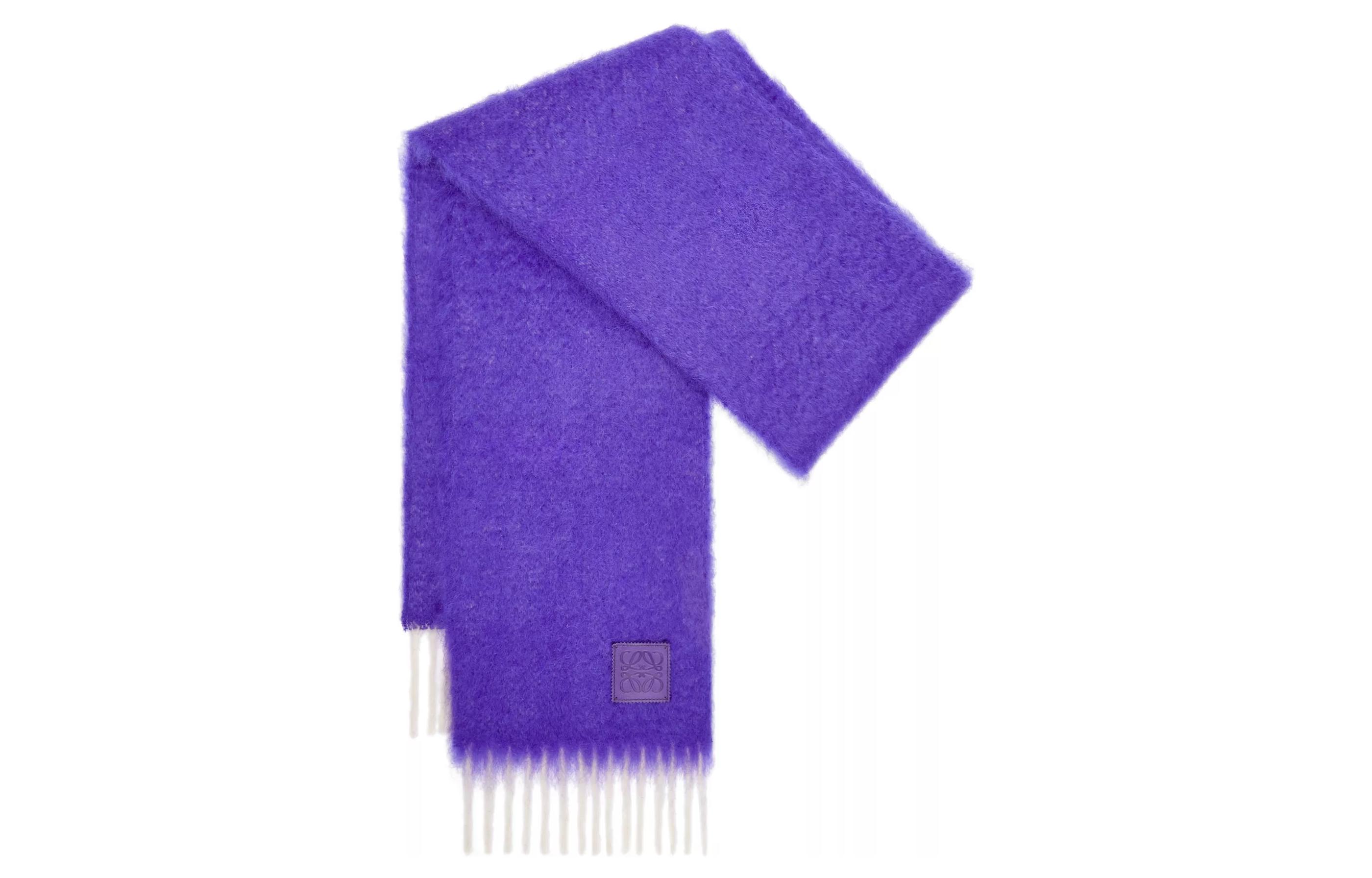 LOEWE Cozy Elegant Knit Scarf Unisex Purple. F811257X01-6100 圖 2