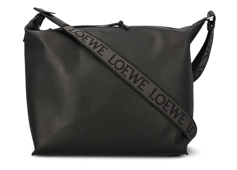 LOEWE Cubi Crossbody Bag In Supple Smooth Calfskin and Jacquard Black