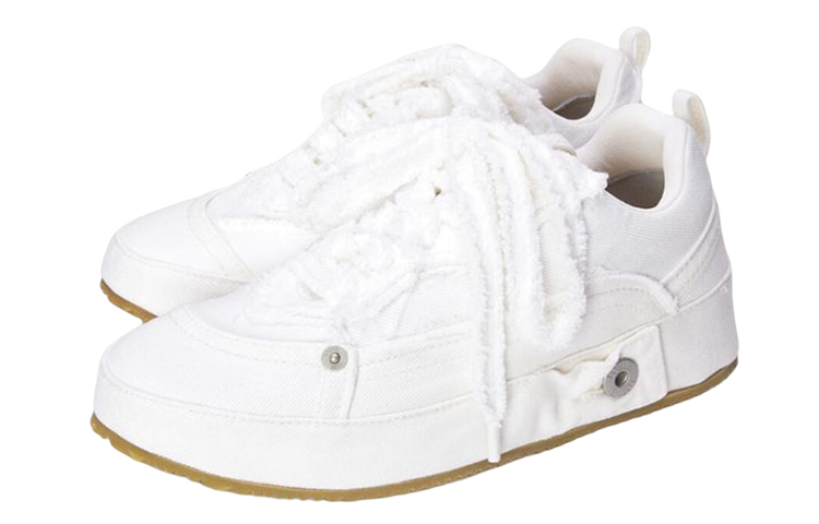 Lookbook LOEWE 羅意威 牛仔布 低幫 繫帶 時尚板鞋 白色