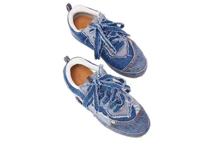 Shop LOEWE 蓝色时尚牛仔低帮系带鞋 M816282X74-6395