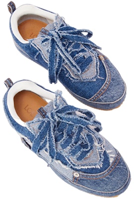 LOEWE 蓝色时尚牛仔低帮系带鞋 M816282X74-6395 Shop LOEWE 蓝色时尚牛仔低帮系带鞋 M816282X74-6395