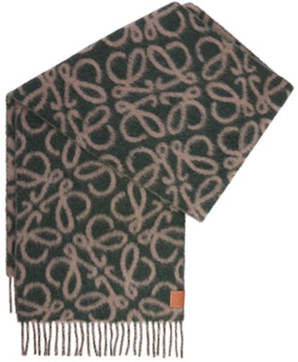 LOEWE 双面羊毛流苏围巾 男女同款 棕绿配色。 F811257X23 Shop LOEWE 双面羊毛流苏围巾 男女同款 棕绿配色。 F811257X23