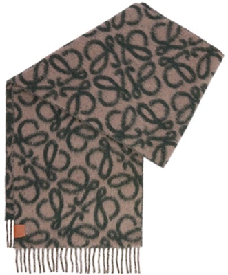 LOEWE 双面羊毛流苏围巾 男女同款 棕绿配色。 F811257X23 Purchase LOEWE 双面羊毛流苏围巾 男女同款 棕绿配色。 F811257X23