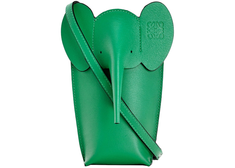 LOEWE Elephant Pocket in Classic Calfskin Jungle Green
