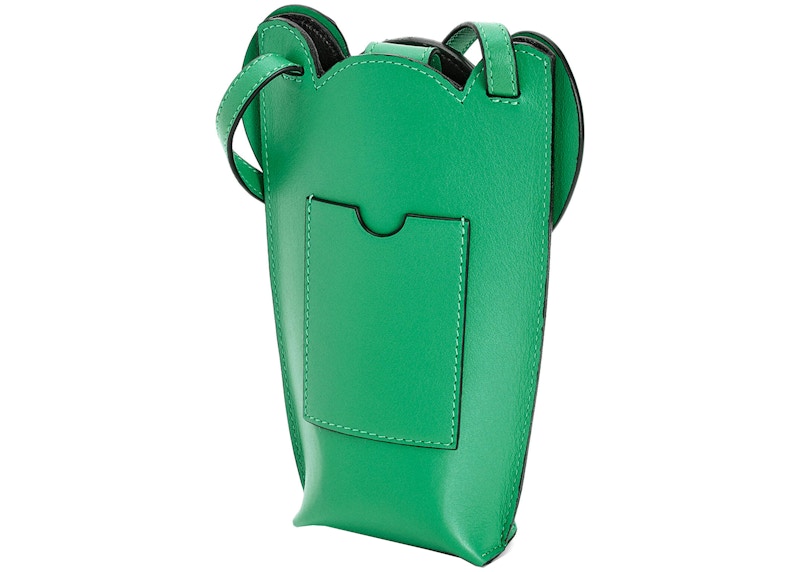 Order LOEWE Poket Gajah Kulit Anak Lembu Klasik Hijau Hutan