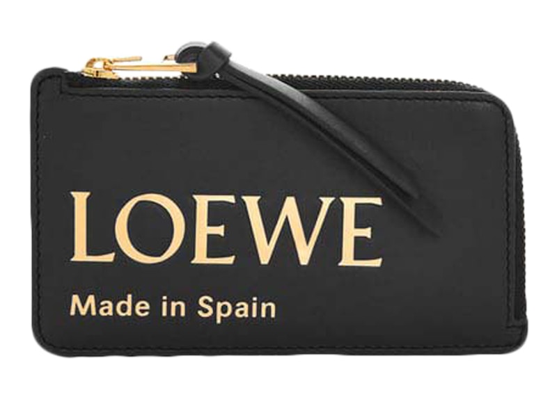 LOEWE Embossed Loewe Coin Cardholder in Shiny Nappa Calfskin Black