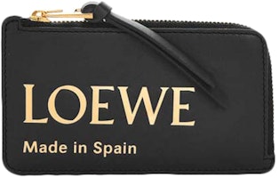 LOEWE Embossed Loewe Coin Cardholder in Shiny Nappa Calfskin Black LOEWE Embossed Loewe Coin Cardholder in Shiny Nappa Calfskin Black