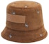 Buy LOEWE Embroidered Cotton Corduroy Calfskin Bucket Hat Brown Unisex Couple Style K820HB1X78