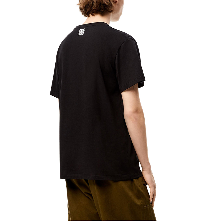 Purchase LOEWE Embroidered Cotton Short Sleeve T-Shirt Black H526Y22J23-1100