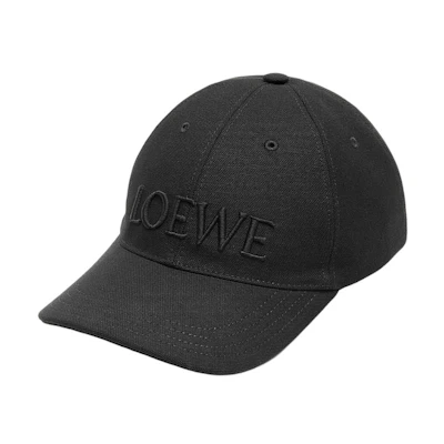 LOEWE Embroidered Logo Cotton Baseball Cap Black Unisex Couples Style. K820358X36