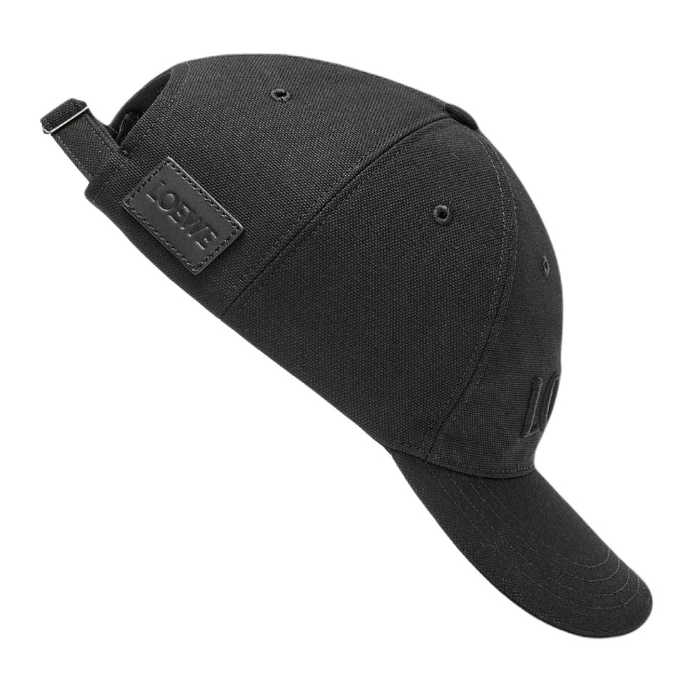 Shop LOEWE 刺繡Logo純棉棒球帽 黑色 情侶款式 男女通用款 K820358X36