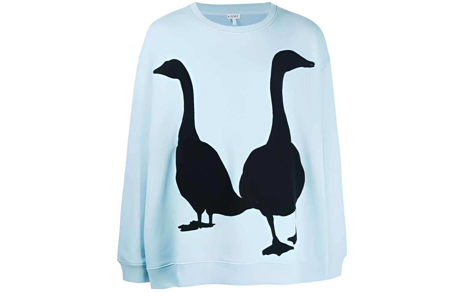 LOEWE Embroidered Logo Crewneck Sweatshirt Men’s Haze Blue H52634-1XB2