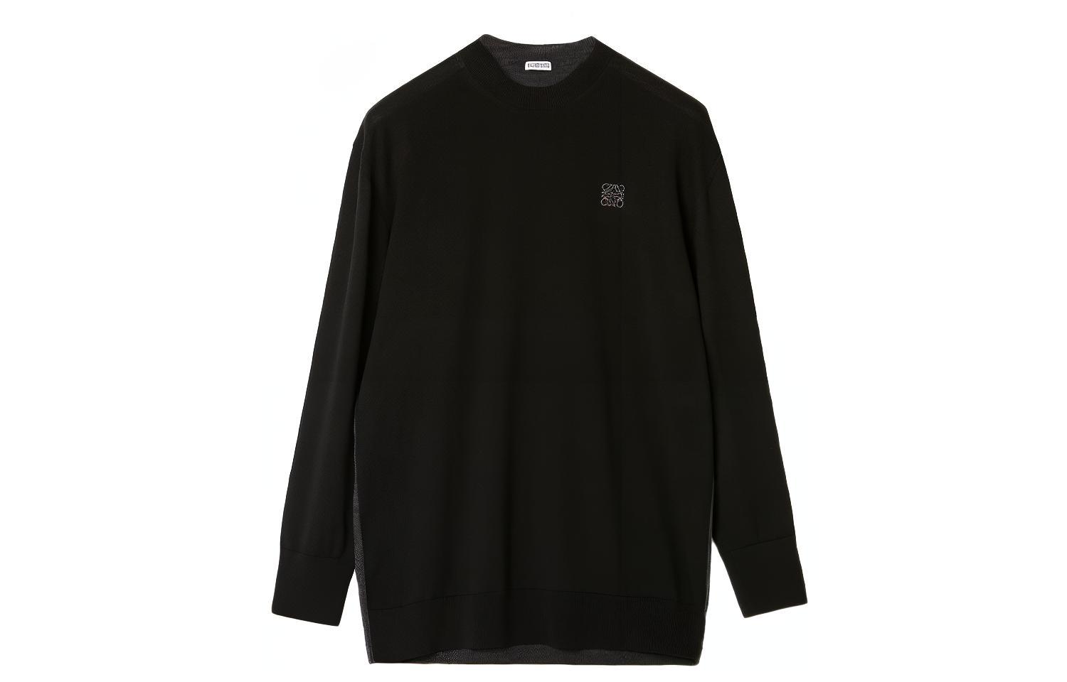 LOEWE Embroidered Small Logo Wool Sweater for Men - Black H526333XA1-1114