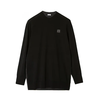 LOEWE Embroidered Small Logo Wool Sweater for Men - Black H526333XA1-1114