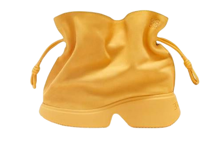 LOEWE Flamenco Boots 'Yellow Suede Flat Lace-Up'