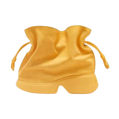 LOEWE Flamenco Boots 'Yellow Suede Flat Lace-Up'