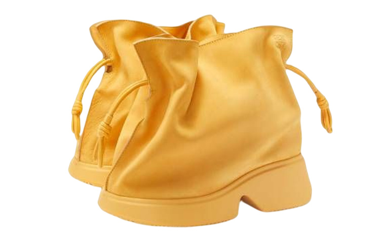 LOEWE Flamenco Boots 'Yellow Suede Flat Lace-Up' 圖 2