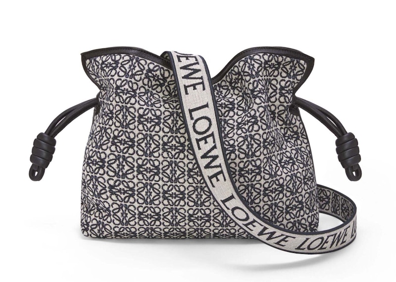 Order Clutch LOEWE Flamenco Anagram Jacquard Kulit Sapi Biru/Hitam