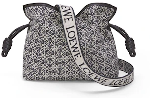 Order Cartera LOEWE Flamenco en Jacquard Anagrama y Piel de Ternera Azul/Negro
