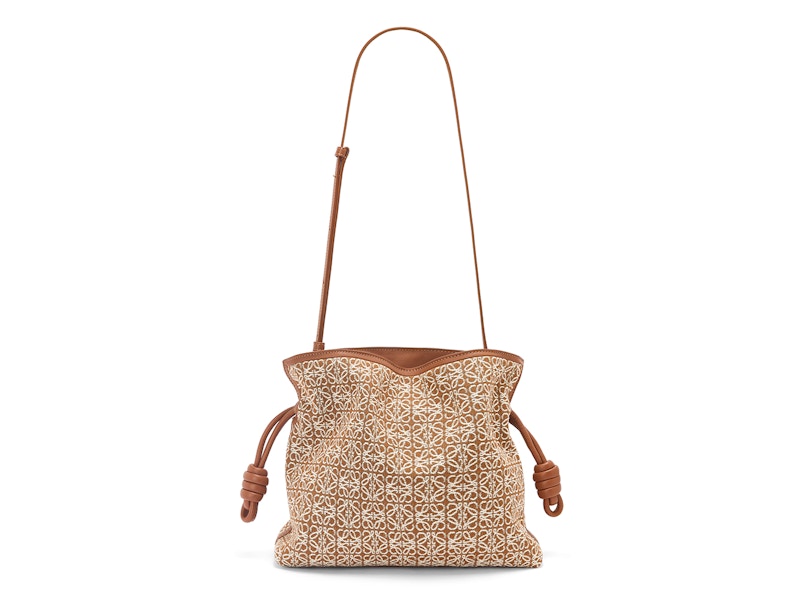 Order Cartera LOEWE Flamenco en Jacquard Anagrama y Piel de Ternera Tan/Pecan