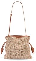Order Cartera LOEWE Flamenco en Jacquard Anagrama y Piel de Ternera Tan/Pecan