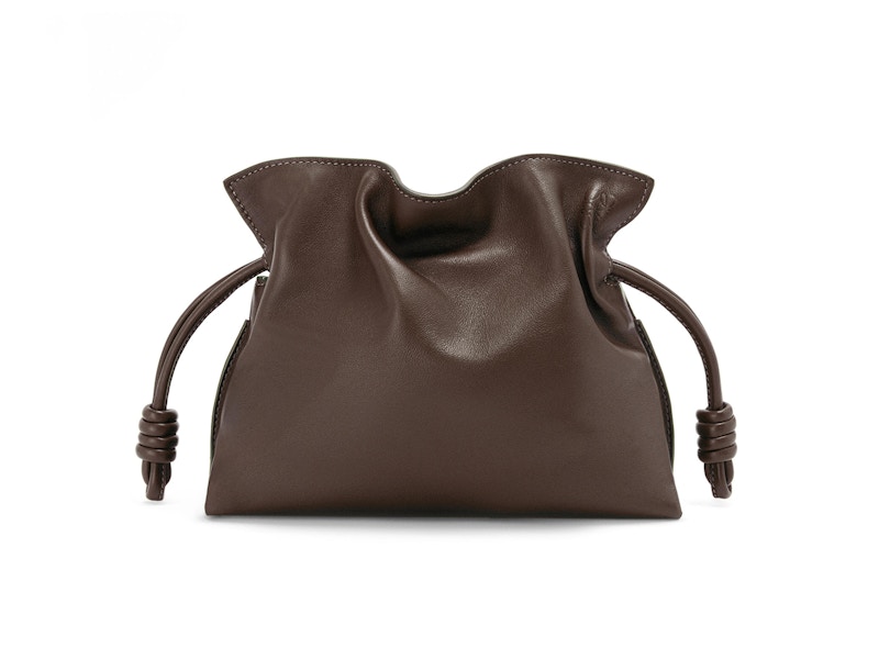 LOEWE Flamenco Clutch in Nappa Calfskin Chocolate