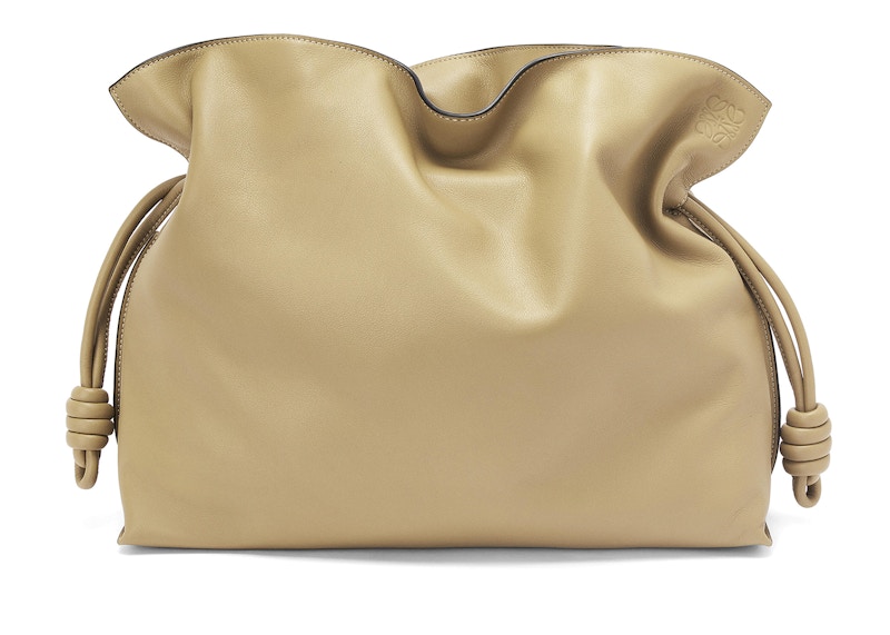 LOEWE Flamenco Clutch In Nappa Calfskin Large Clay Green