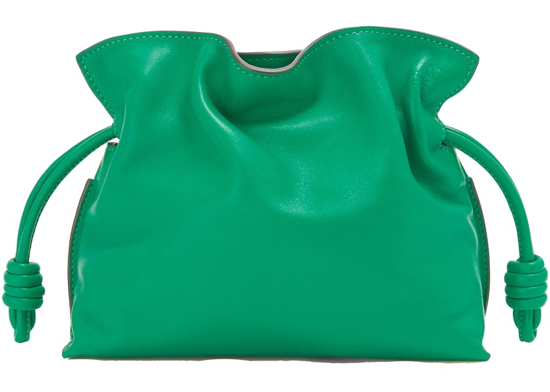 LOEWE Flamenco Clutch in Nappa Calfskin Mini Jungle Green