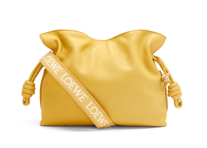 LOEWE Flamenco Clutch In Nappa Calfskin Pale Yellow Glaze