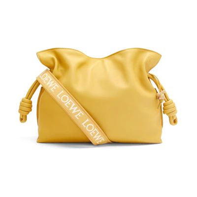 LOEWE Flamenco Clutch In Nappa Calfskin Pale Yellow Glaze
